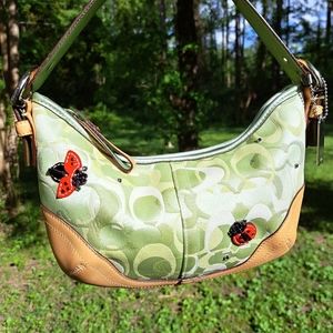 RARE Y2K Coach Ladybug Bag with Sequins and Swarovski Crystals style no. 6723